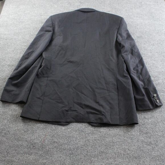 Carolina Herrera Suit Mens 41 Blue Pinstripe Wool Mohair 2 Piece Blazer Pants - Picture 6 of 16